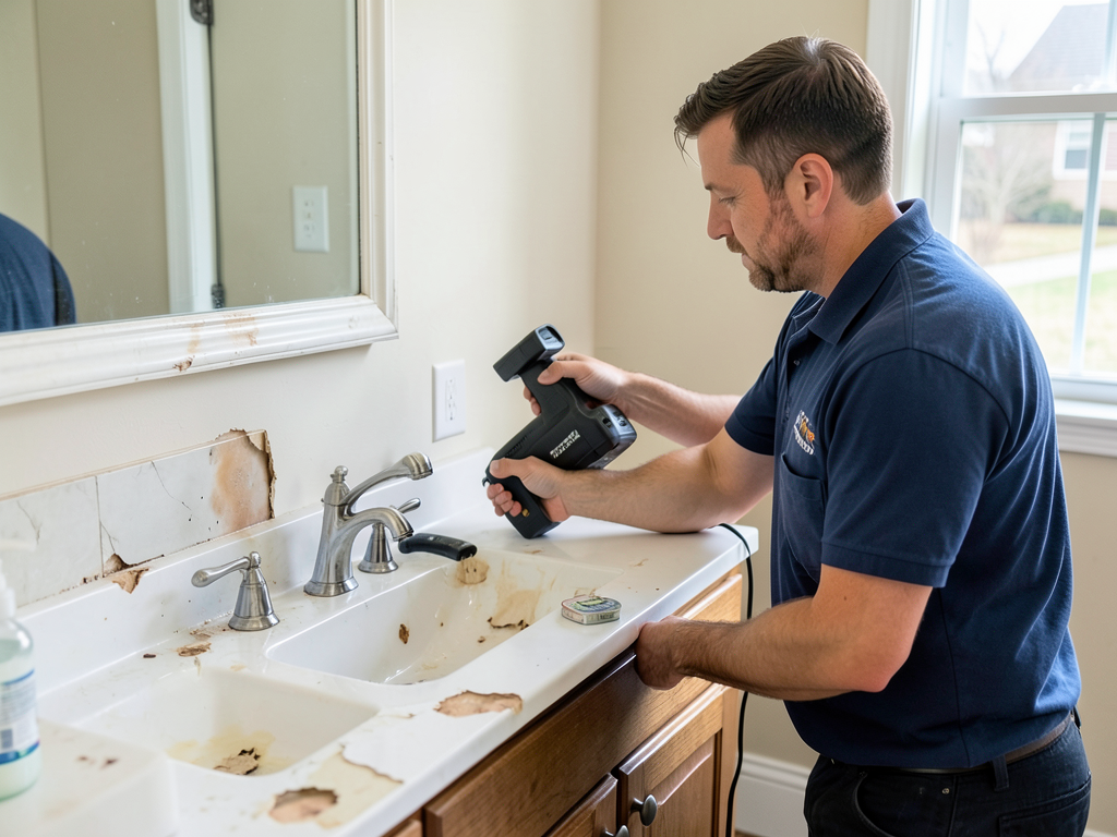 Saving Your Custom Bathroom Vanity From Water Damage in a Stonehenge Remodel